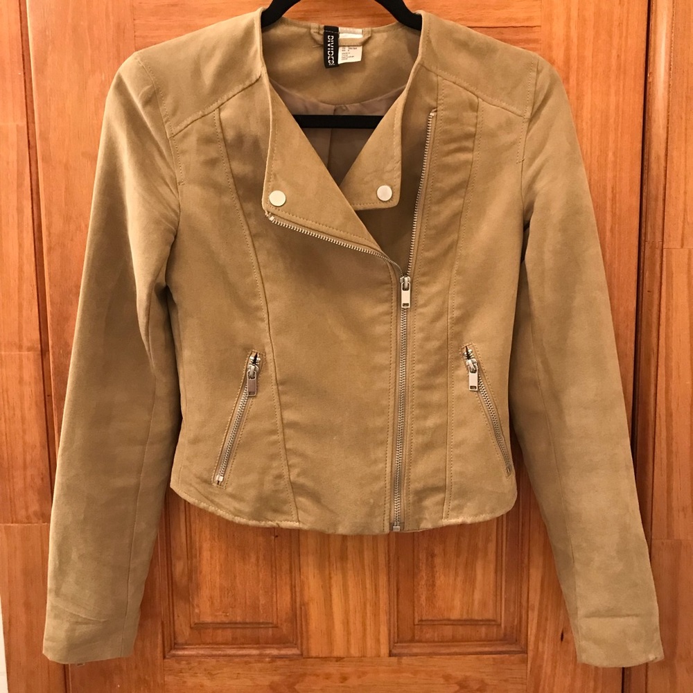 Camel Suede Jacket, Size 2!